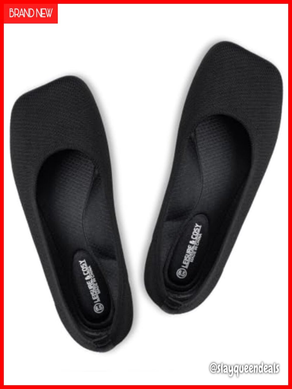 Wide Toe Box Ballet Flats Knit Fabric Slip On Pull-On Women's Dressy Shoes